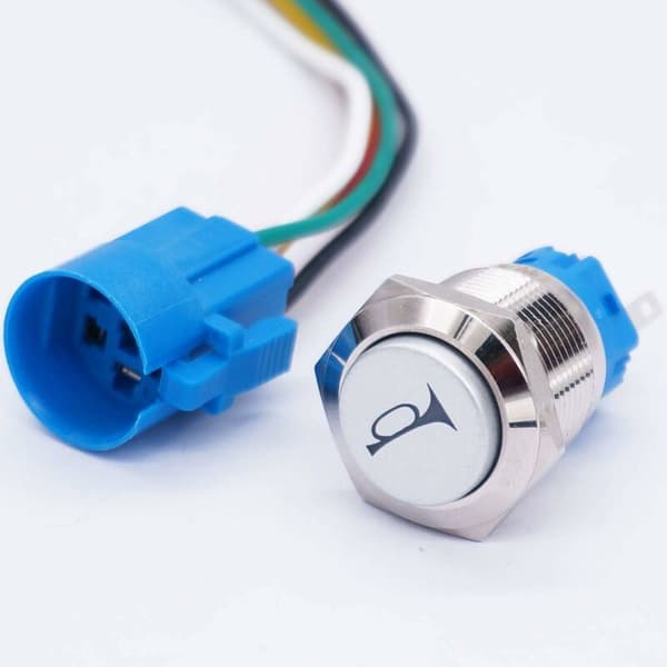 16MM Momentary Horn Button Switch 12V Trykknapp Horn Switch Reset Switch