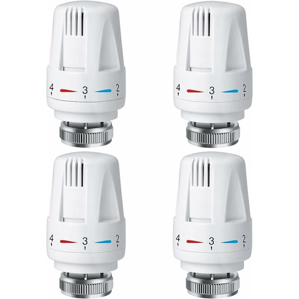 4 stk. Radiatortermostathoved, TRV M30 x 1,5 Radiatortermostathoved, Radiatortermostatventil, Radiator Radiatorventiler til varmesystem til hjem og kontor