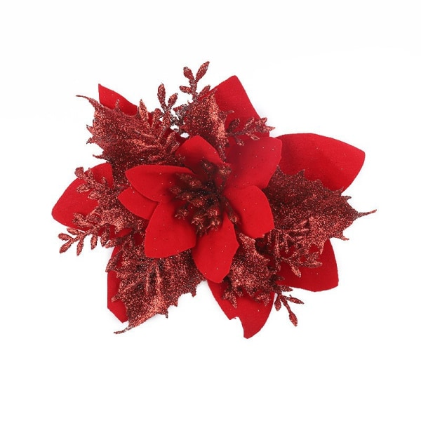 12 st konstgjorda julblommor, julstjärna julblomma, C