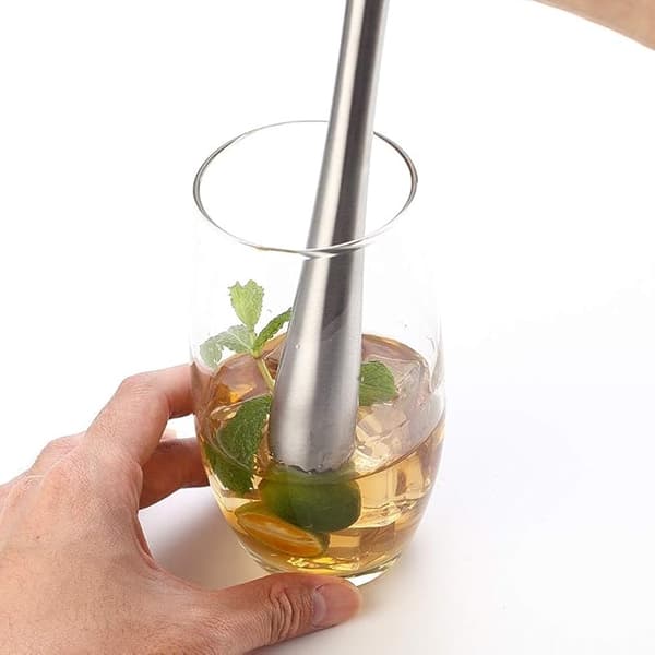 Rustfritt stål solid cocktail muddler, profesjonell vellaget oppvaskmaskinsikker muddler bar verktøy 26*2.5CM