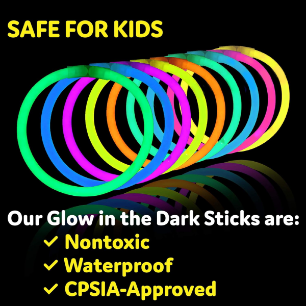 Festsupplies 100pk - 8 tommer Glow in the Dark Light Up Sticks Party Favors