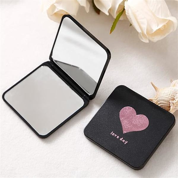 Lille spejl, makeupspejl, blinkende bærbart mini makeupspejl