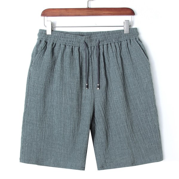 Sommarlinne Casual Shorts Män Lösa Lösa Byxor Plus Fat Xl Tjock Man Tjock Kille