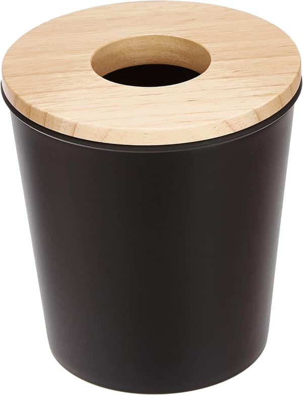Opportunity Mini Bin, Plast og Træ, Sort, 13 x 13 x 14 cm