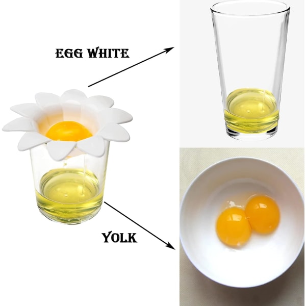 2stk Novelty Egg Separator Egg Yolk Remover Daisy Egg White Separator Creat