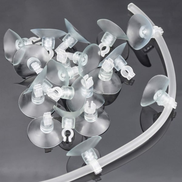 20 st transparenta akvarie-sugkoppar, 5 mm akvarie-sugkoppar med Tu