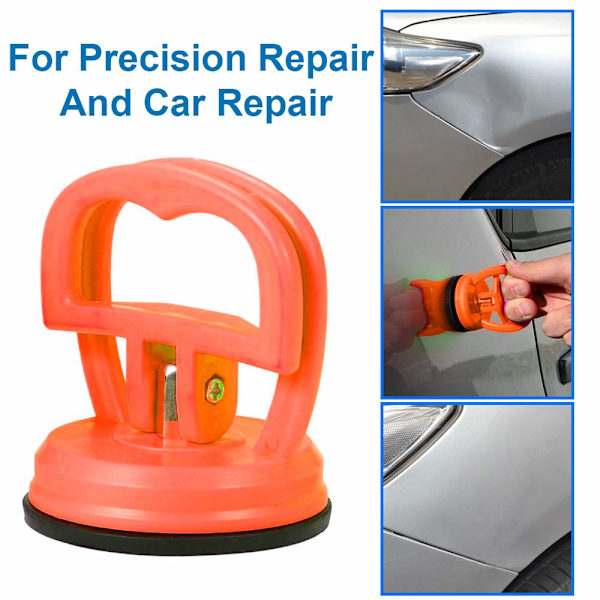 Sugkoppsset med 2 stycken, för karossarbete, kakel, fönster, mini-sugkoppar för mobilreparation, orange