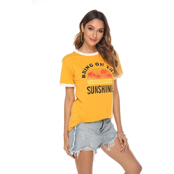 Bring On The Sunshine Grafisk Langarmet T-skjorte Dame Topp Genser,XL