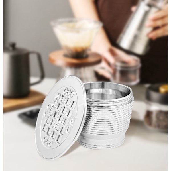 Metallpåfyllningsbara espressokapslar för återanvändbara och hållbara maskiner (fyrkantigt hål)