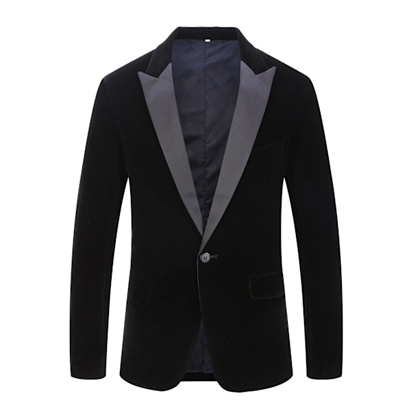 Miesten samettipuku Slim Fit Solid Tuxedo-takki Business Casual Blazer-3XL