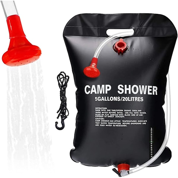 20L Camping Duschväska, Solvärme Duschväska, Utomhus Varmvatten Duschväska, Bärbar Duschväska