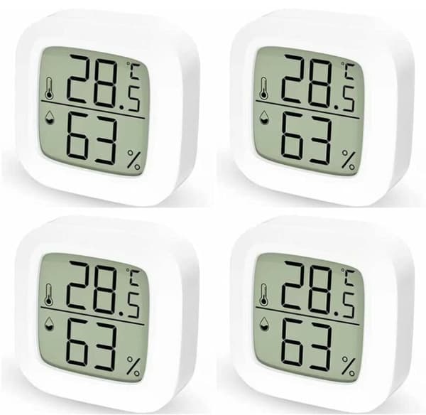 Inomhustermometer Hemset med 4 Digital Termometer Hygrometer, Digital Termometer kompatibel Sovrum