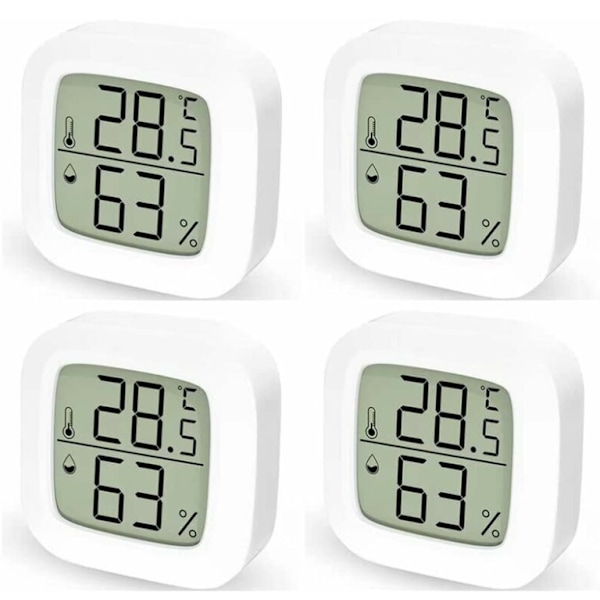 Inomhustermometer Hemset med 4 Digitala Termometrar Hygrometrar, Digital Termometer för Sovrum