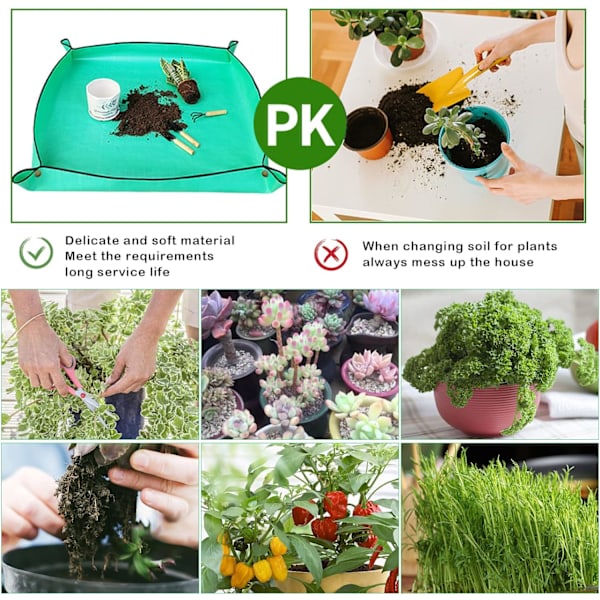 Pottemåtte Vandtæt Havemåtte Plantemåtte Måtte (Grøn 100cm x 100cm)