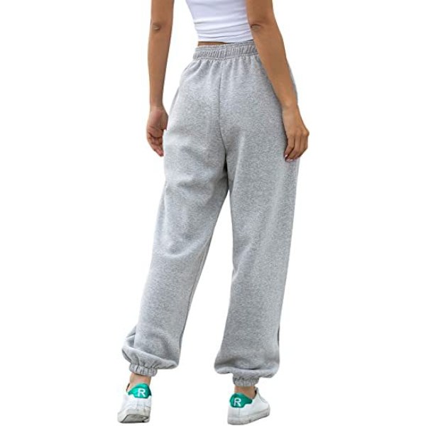 Cinch Bottom -collegehousut naisille, joissa taskut, harmaa, XL-koodi