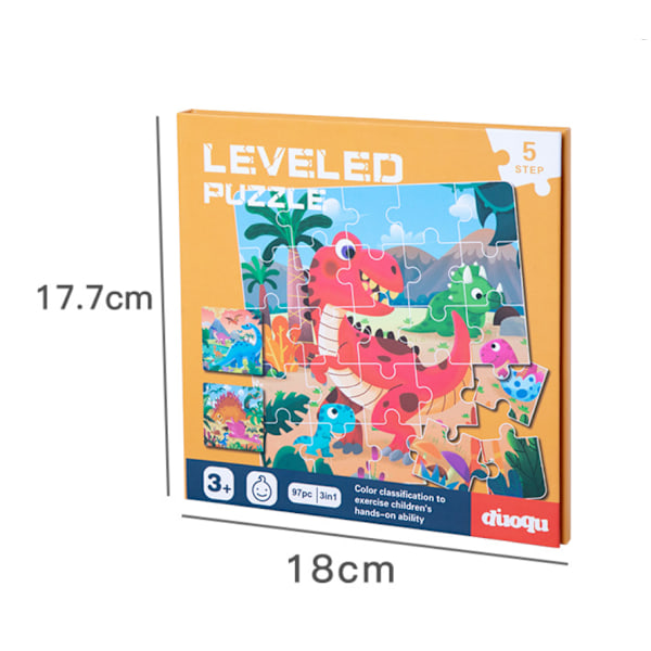 Magneettiset palapelit lapsille, 3-in-1 dinosaur-palapelikirja taaperoille