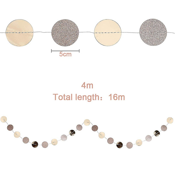 Paper Garland Glitter Circle Dots, For Wedding Birthday Christmas