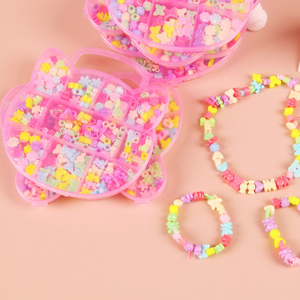 DIY Armband Beads Set Halsband Beads String Kit for Kids Buildin