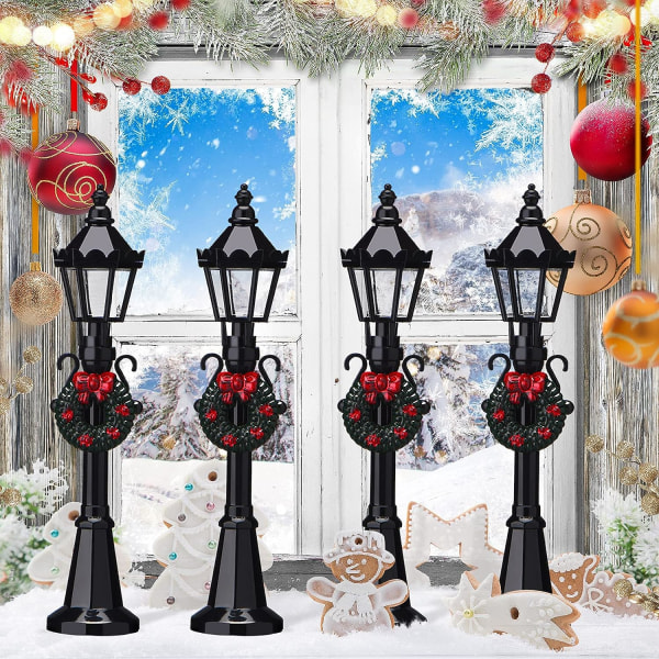 Christmas Village Tillbehör Jul Mini Street Light Modeller
