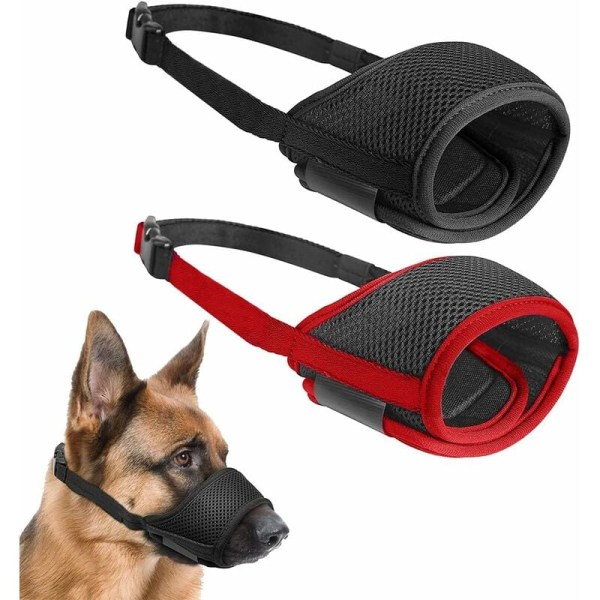 Nylon Hunde Mundkurv, 2 stk. Blød Justerbar Åndbar Hunde Mundkurv Anti-Bid Muzzle