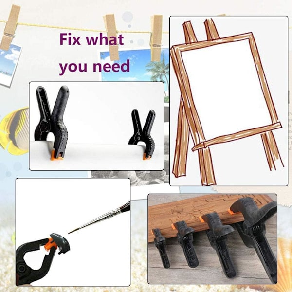 20 stk. Mini fjederklemmer - Små klemmer 70mm DIY plastik fjederklemme til P