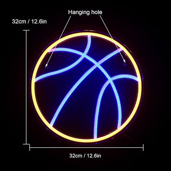 Väggdekorationsspel Neonboll LED Neon USB Akryl