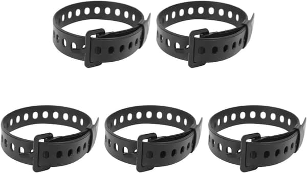 5-pack svarta gummiband för bagage