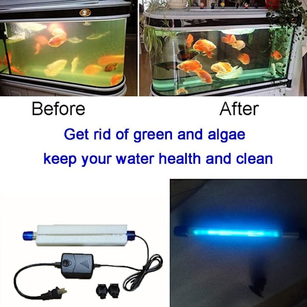 5W 11W 13W UVC Akvarie Alge Bloom Clean Light til Fisketank Vand Ren Grøn Klar Vandtæt Ren Lampe til Dam Fisketank Sump Svømmebassin (5w 6,9 tommer)