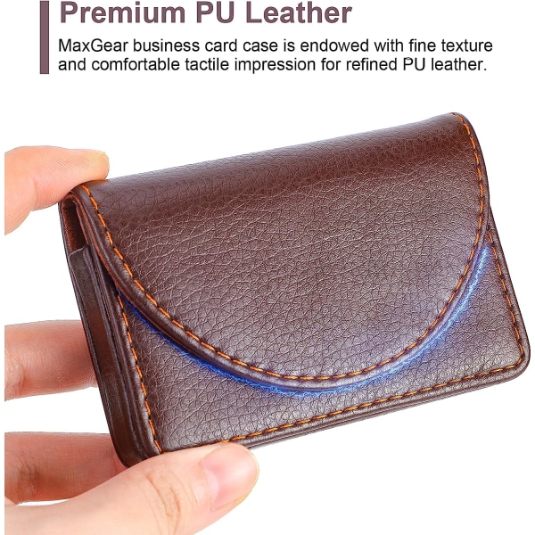 Business Card Holder, PU Leather Business Card Holder Pocket Credit Card Ho