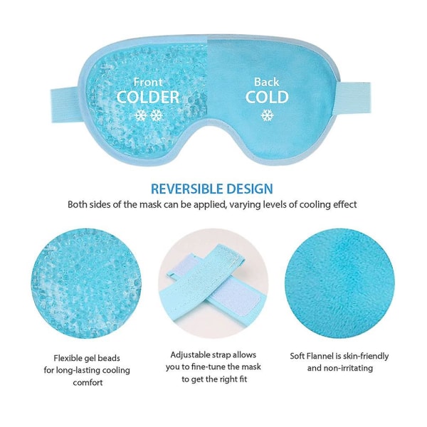 Kølende øjenmaske Genanvendelig gel øjenmaske til hævede øjne, Ice Eye Mask Cold Ey