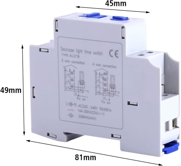 AC 220-240V Timer Switch Trappbelysning Timer kompatibel Hem Trappor Hushållsapparat Belysning Timing Switch