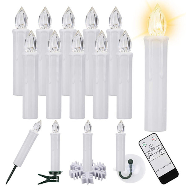 20 st LED-lampor LED-fe-lampor sladdlösa dimbara ljus flamlösa