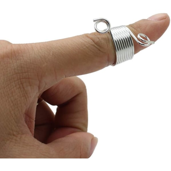 6-pack 2 storlek metallgarnguide Fingerhållare Stickning Fingerborg för Virkning K