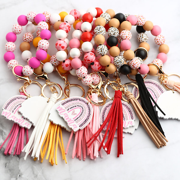 Dame nøglering bil nøglering pompom nøglering armbånd nøglering smuk pige nøglering