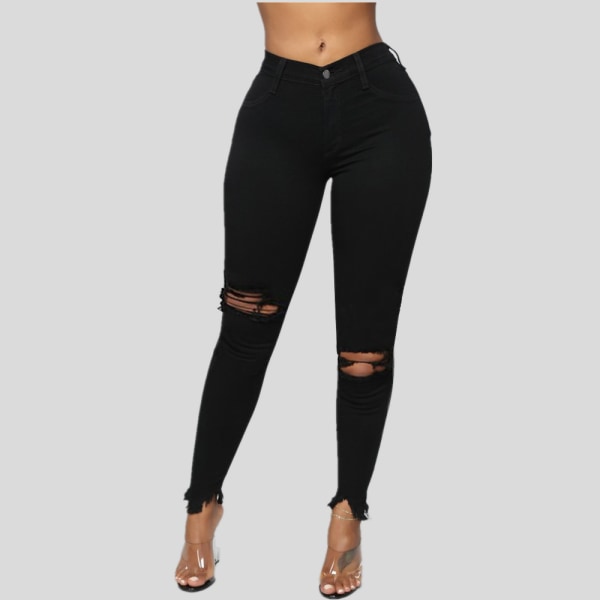 Skinny Ankel Jeans for kvinner svart