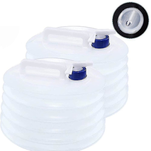 2 st hopfällbar vattenbehållare, premium bärbar vattenförvaring, 10L