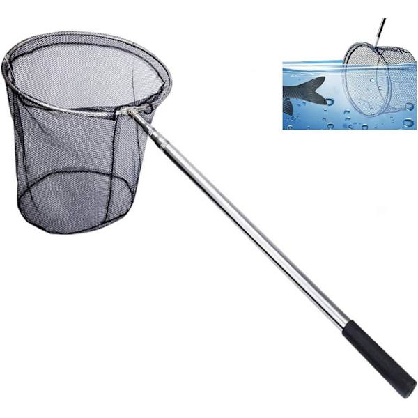 Fiskehåv, 180 cm långt teleskophandtag fiskenät, karpfiskehåv