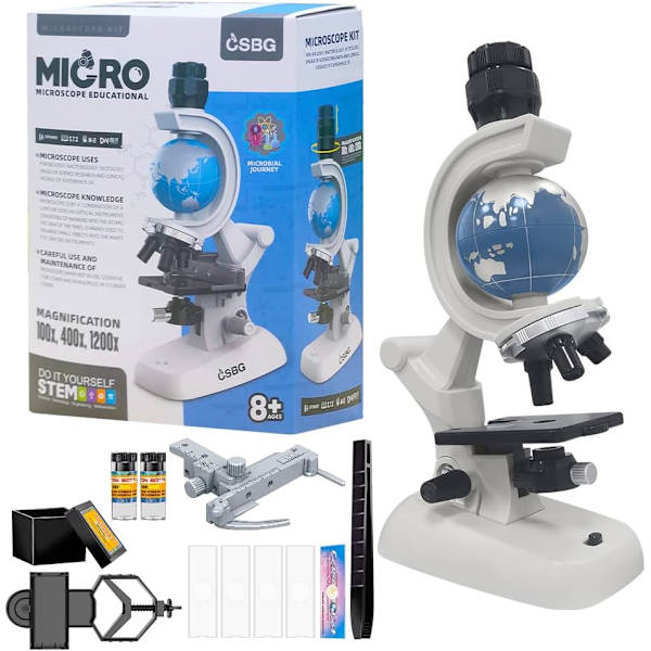 Børnemikroskop 1200x 400x 100x Eksperiment Mikroskop LED Mikroskop Legetøj S