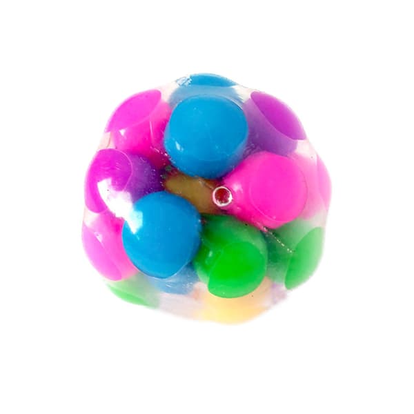 Klemmeboldlegetøj, bløde stressbolde med farverige perler, sensorisk fidget