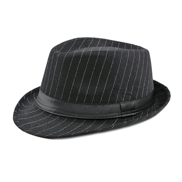 Jazz Cap Wide Rim Classic Stripe Design Fedora Hat