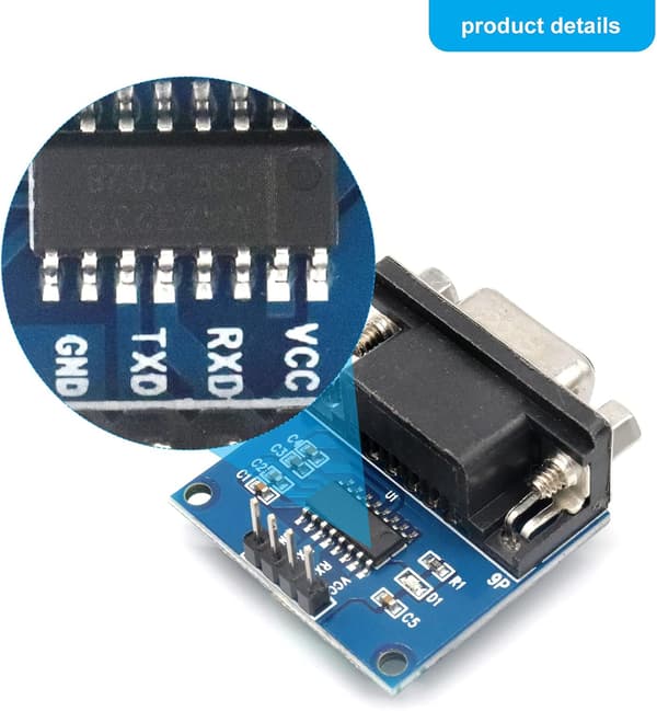 5-pakning MAX3232-kontaktbrikke - RS232 til hunn TTL-rotmodul - Egnet