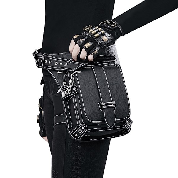 Steampunk vyölaukku Fanny Pack Muoti Gootti Nahkainen Olkalaukku Crossbody Me