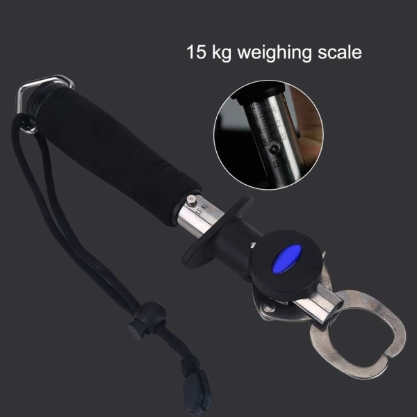 15kg Weighing Fish Scales Fishing Pliers Fish Lip Clip Gripper Tool with Ta