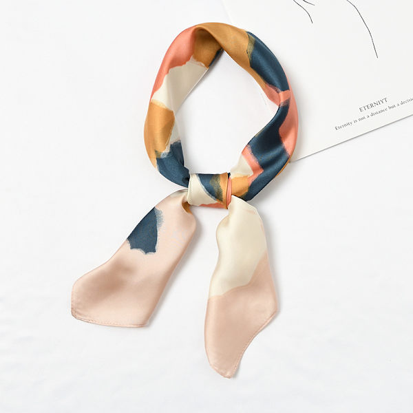 Sidenkänsla Scarf Medium Square Satin Huvudduk för Kvinnor 27.5