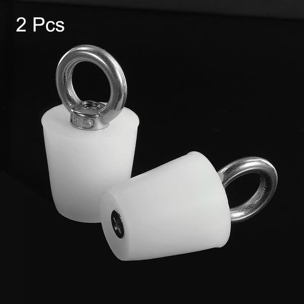 sourcing map Konisk silikon gummi badepropp 19mm til 26mm Solid White med ring for avløp 2 stk