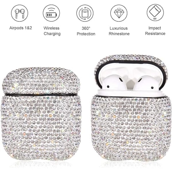 Sparkly Diamond Case AirPods-avainnipulla Iskunkestävä suoja Premium Premium