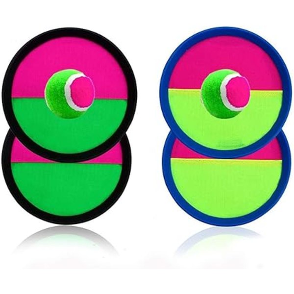 2 Set Ball Toy Paddle Catch and Toss Game Set Handheld Stick 7\" Disc för Ch