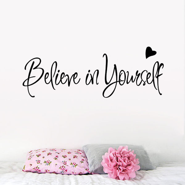 6 st Believe in Yourself väggdekal vardagsrum väggdekor Motiva
