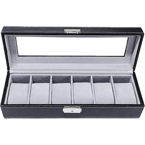 Urboks, smykkeskrin 30 x11 x 8, displayboks, urkasse, 6 puder, en