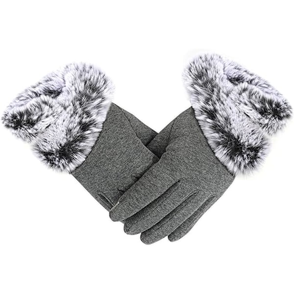 Vinterhansker for kvinner, varme touchskjermhansker for kvinner, tykke vinterhansker med touchskjerm, strikkede vinterhansker for kvinner